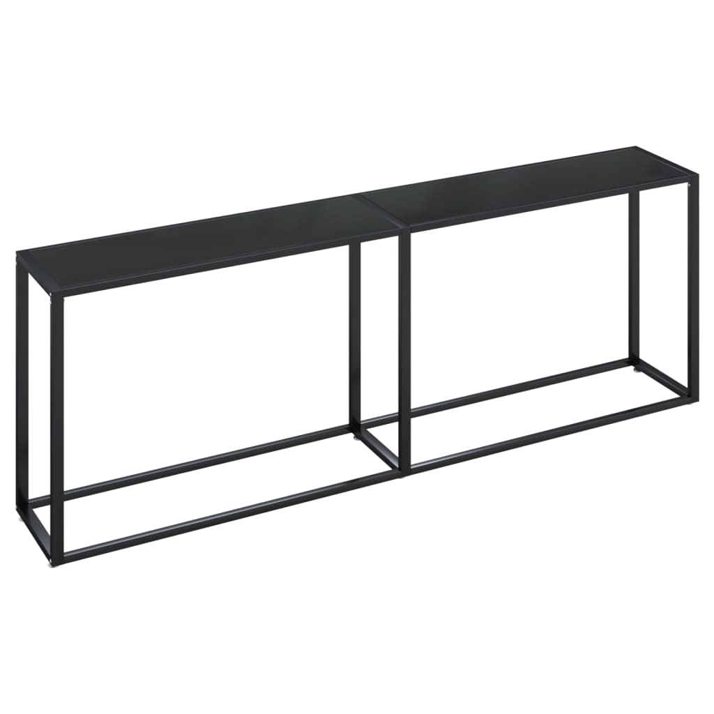 Sorvento - Konsolbord svart 220x35x75,5 cm härdat glas