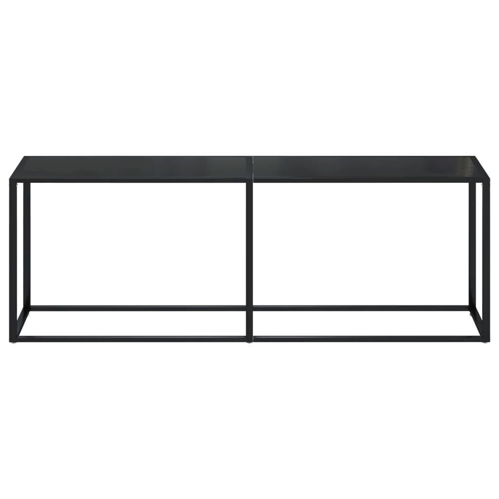 Sorvento - Konsolbord svart 220x35x75,5 cm härdat glas