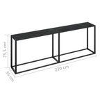 Sorvento - Konsolbord svart 220x35x75,5 cm härdat glas