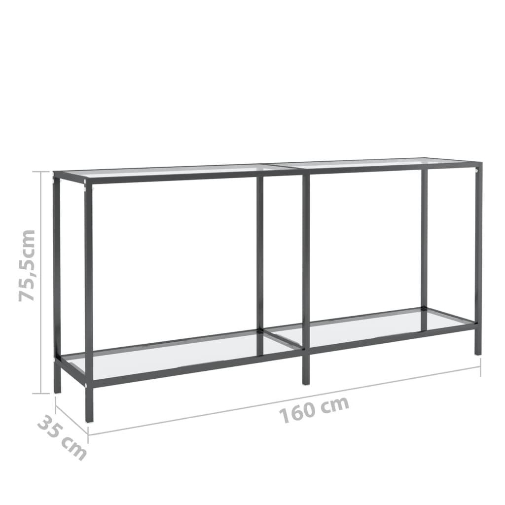 Nervalo - Konsolbord transparent 160x35x75 cm härdat glas