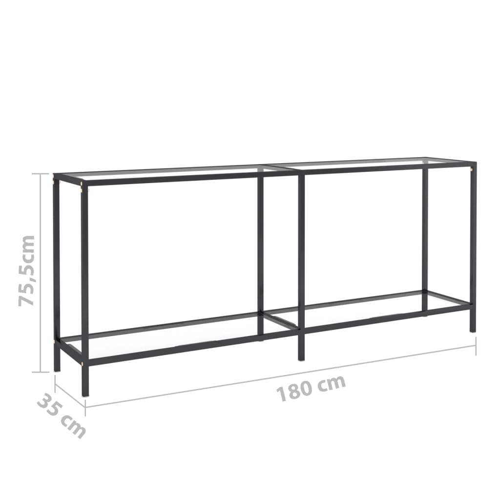 Morvixa - Konsolbord transparent 180x35x75,5 cm härdat glas