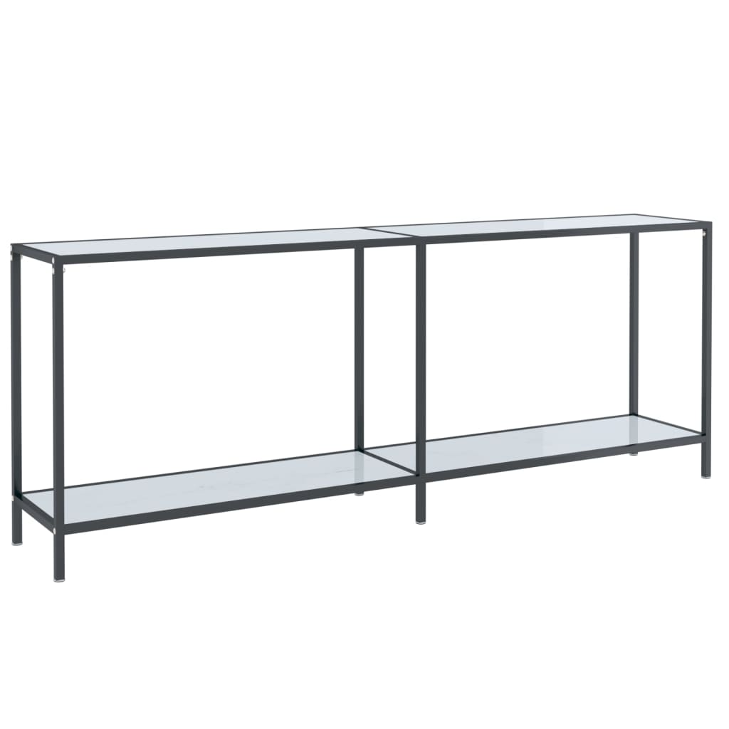 Nalvero - Konsolbord vit 200x35x75,5 cm härdat glas