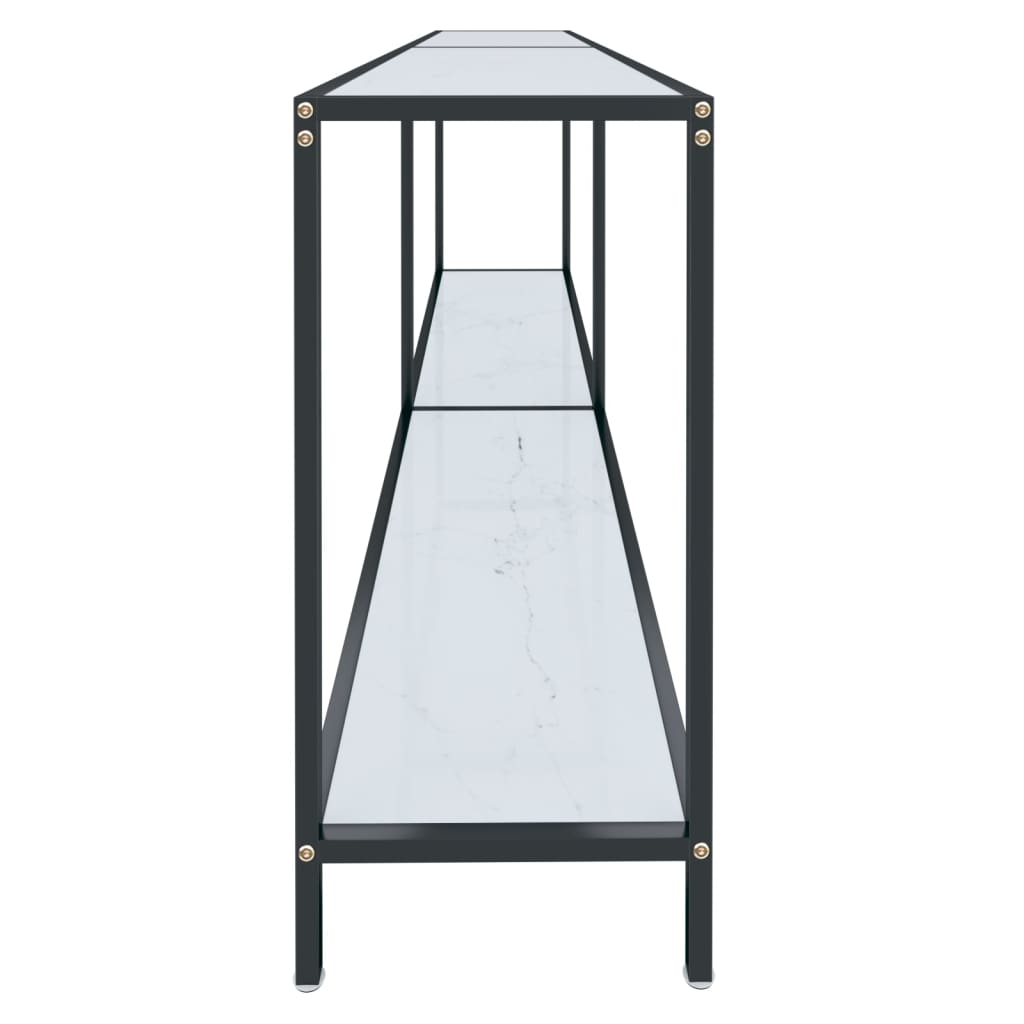 Nalvero - Konsolbord vit 200x35x75,5 cm härdat glas