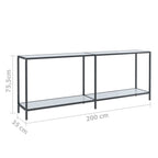 Nalvero - Konsolbord vit 200x35x75,5 cm härdat glas