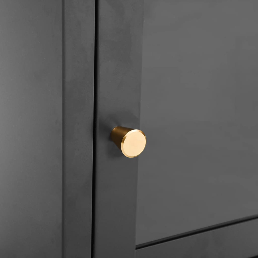 Hervano - Sängbord antracit 40x30x54,5 cm stål och glas