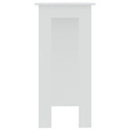 Barbord med hylla vit 102x50x103,5 cm konstruerat trä