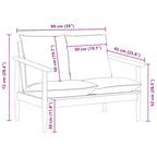 2-sitssoffa äkta läder och massivt akaciaträ svart