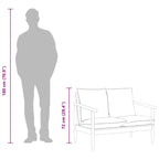 2-sitssoffa äkta läder och massivt akaciaträ svart