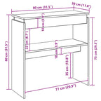 Avlastningsbord brun ek 80x30x80 cm konstruerat trä