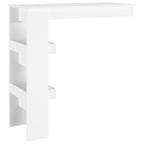 Barbord väggmonterat vit 102x45x103,5 cm konstruerat trä