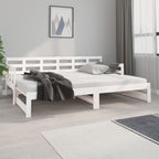 Bäddsoffa vit massiv furu 2x(80x200) cm