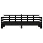 Bäddsoffa svart massiv furu 2x(90x190) cm