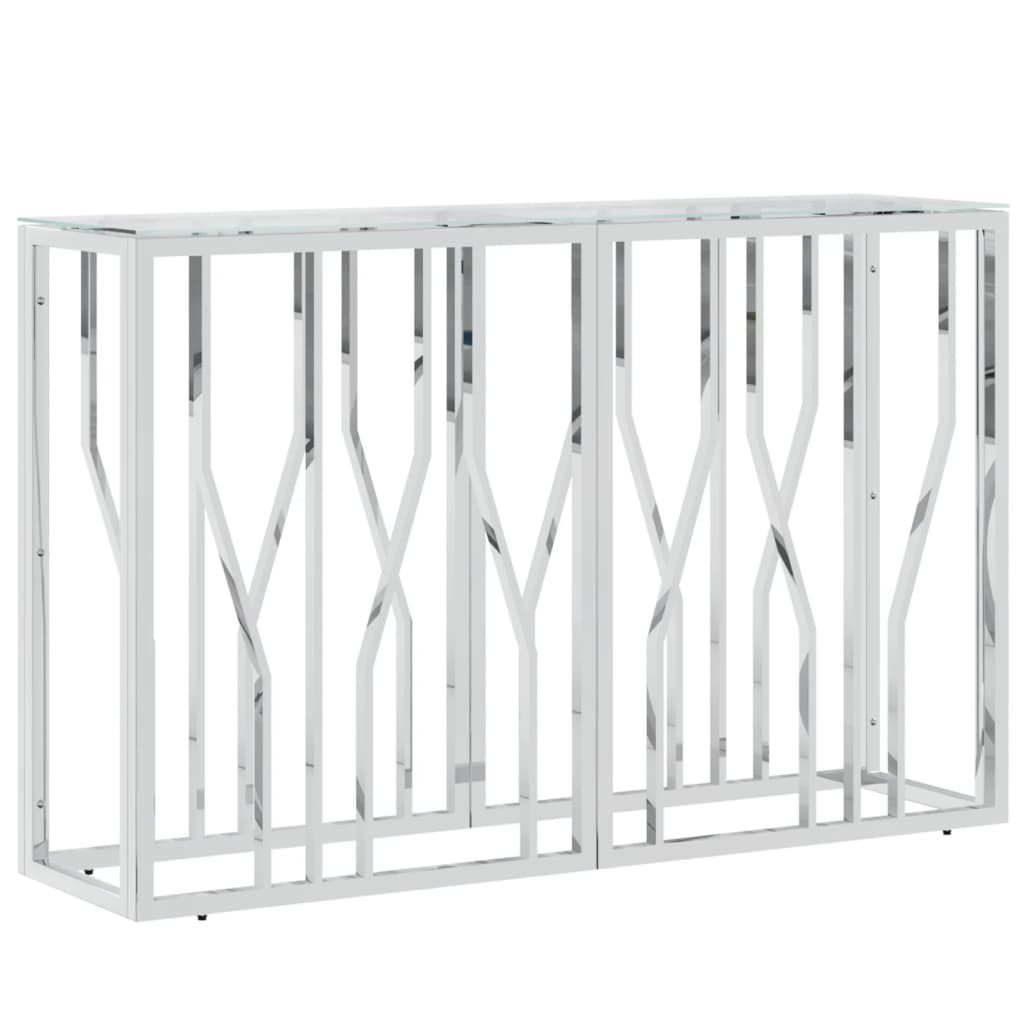 Avlastningsbord 110x30x70 cm rostfritt stål och glas