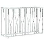 Avlastningsbord silver 110x30x70 cm rostfritt stål och glas