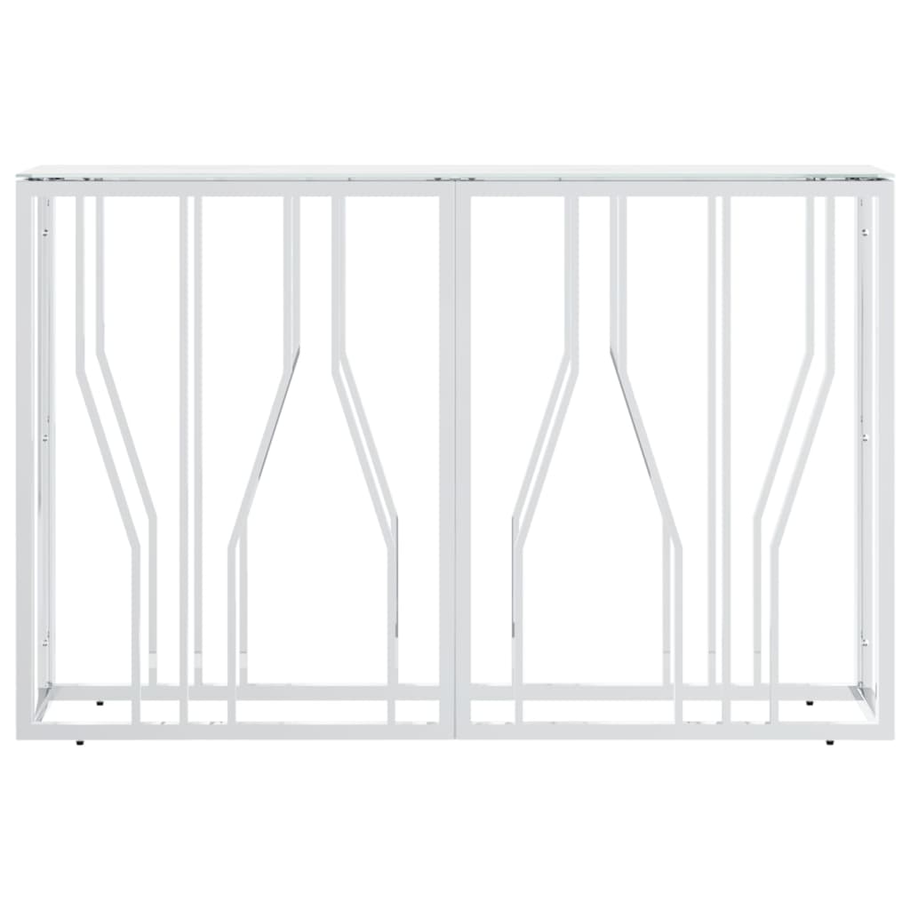 Avlastningsbord silver 110x30x70 cm rostfritt stål och glas