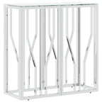 Avlastningsbord silver 70x30x70 cm rostfritt stål och glas