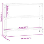 Avlastningsbord sonoma-ek 100x22,5x75 cm konstruerat trä