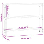 Avlastningsbord rökfärgad ek 100x22,5x75 cm konstruerat trä