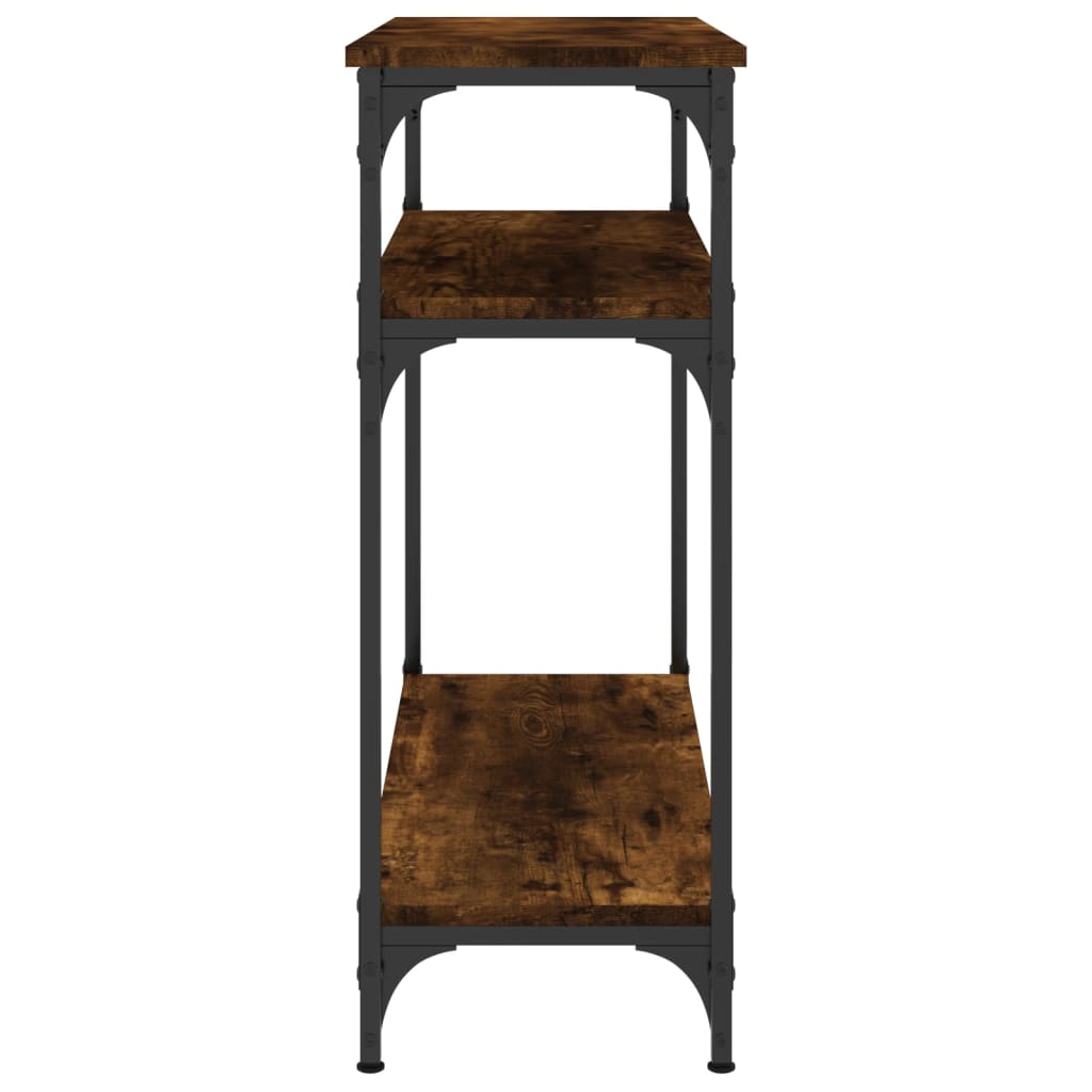 Avlastningsbord rökfärgad ek 75x29x75 cm konstruerat trä