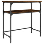 Avlastningsbord rökfärgad ek 75x35,5x75 cm konstruerat trä