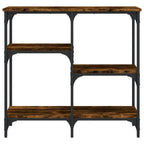 Avlastningsbord rökfärgad ek 80x29x75 cm konstruerat trä