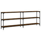 Avlastningsbord rökfärgad ek 200x29x75 cm konstruerat trä