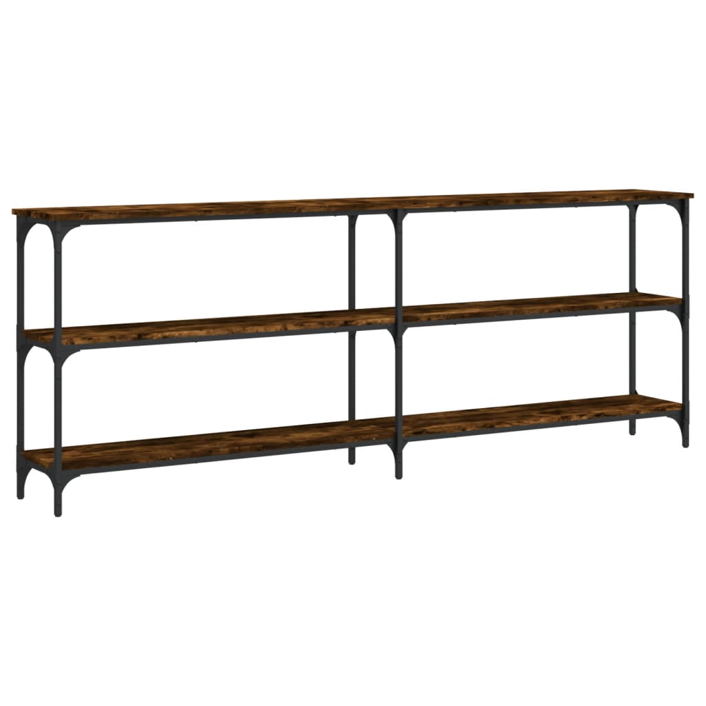 Avlastningsbord rökfärgad ek 200x29x75 cm konstruerat trä