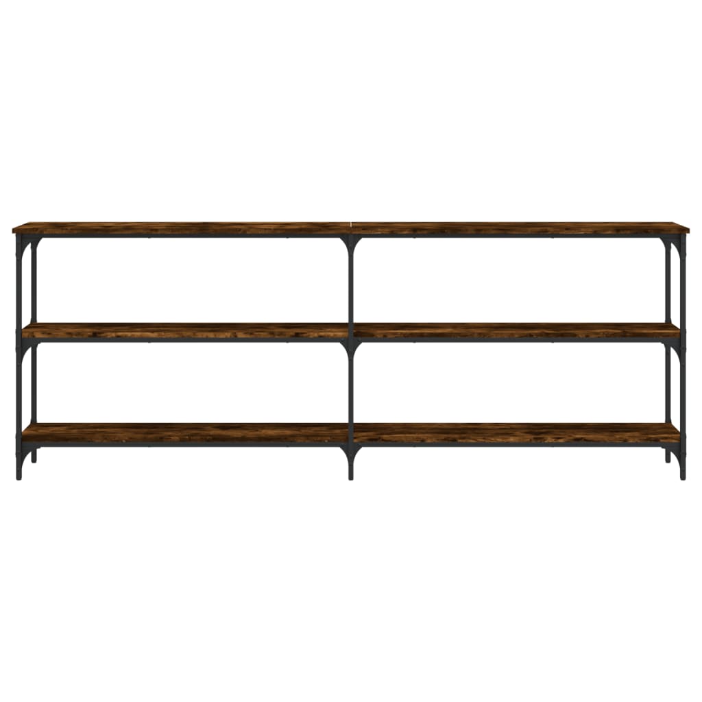 Avlastningsbord rökfärgad ek 200x29x75 cm konstruerat trä