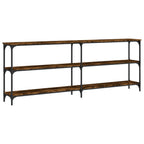 Avlastningsbord rökfärgad ek 200x29x75 cm konstruerat trä