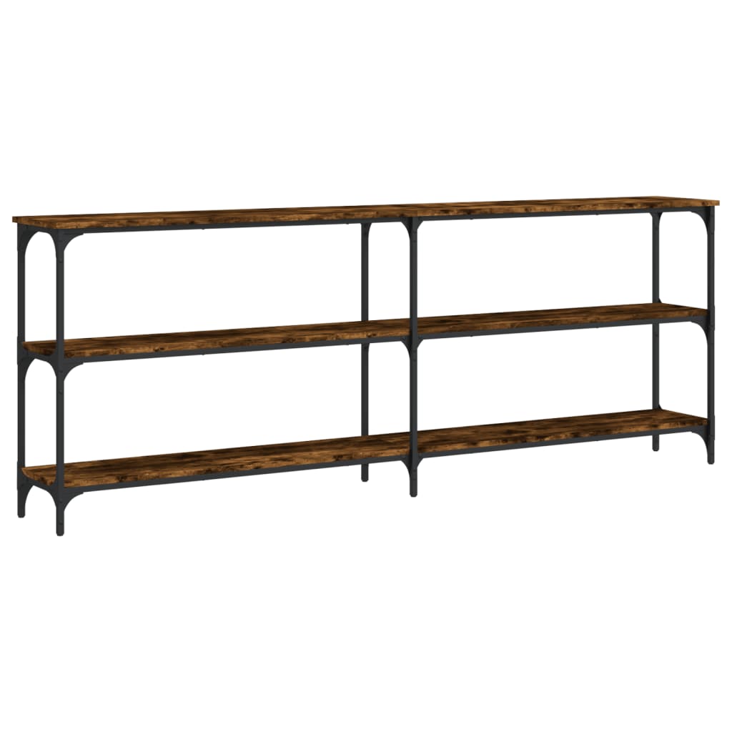 Avlastningsbord rökfärgad ek 200x29x75 cm konstruerat trä