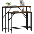 Avlastningsbord 2 delar rökfärgad ek konstruerat trä