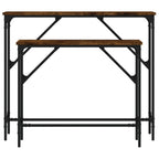 Avlastningsbord 2 delar rökfärgad ek konstruerat trä