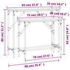Avlastningsbord 2 delar rökfärgad ek konstruerat trä