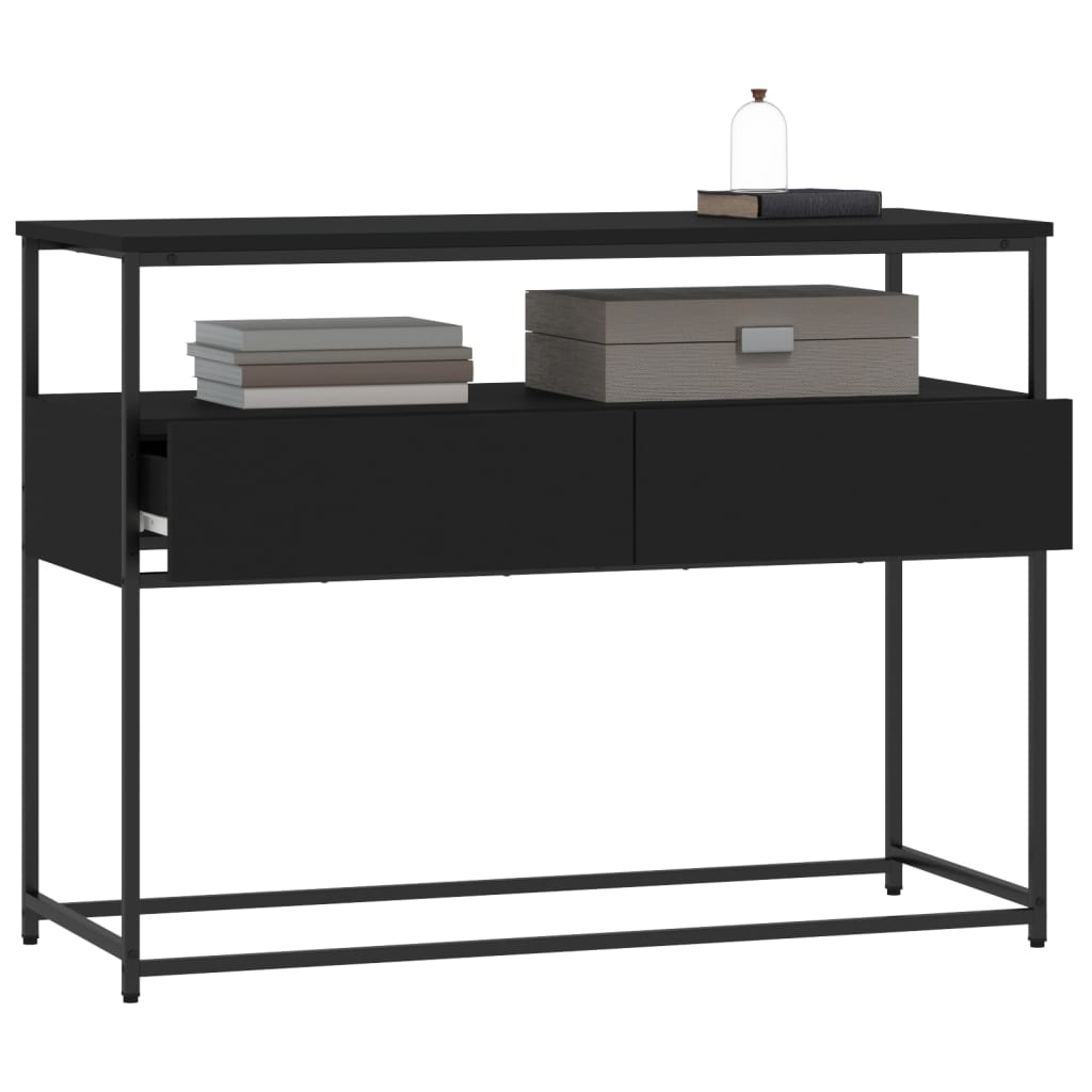 Avlastningsbord svart 100x40x75 cm konstruerat trä