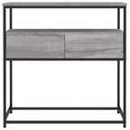 Avlastningsbord grå sonoma-ek 75x40x75 cm konstruerat trä