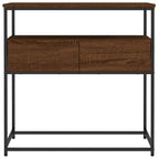 Avlastningsbord rökfärgad ek 75x40x75 cm konstruerat trä