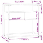 Avlastningsbord rökfärgad ek 75x40x75 cm konstruerat trä