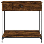 Avlastningsbord rökfärgad ek 75x34,5x75 cm konstruerat trä