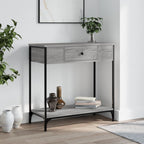 Avlastningsbord grå sonoma-ek 75x34,5x75 cm konstruerat trä