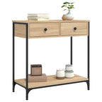 Avlastningsbord sonoma-ek 75x34,5x75 cm konstruerat trä