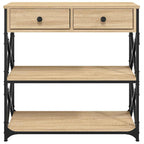 Avlastningsbord sonoma-ek 75x28x75 cm konstruerat trä