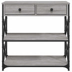 Avlastningsbord grå sonoma 75x28x75 cm konstruerat trä