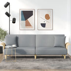 Bäddsoffa med armstöd ljusgrå tyg