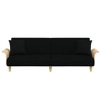 Bäddsoffa med armstöd svart tyg