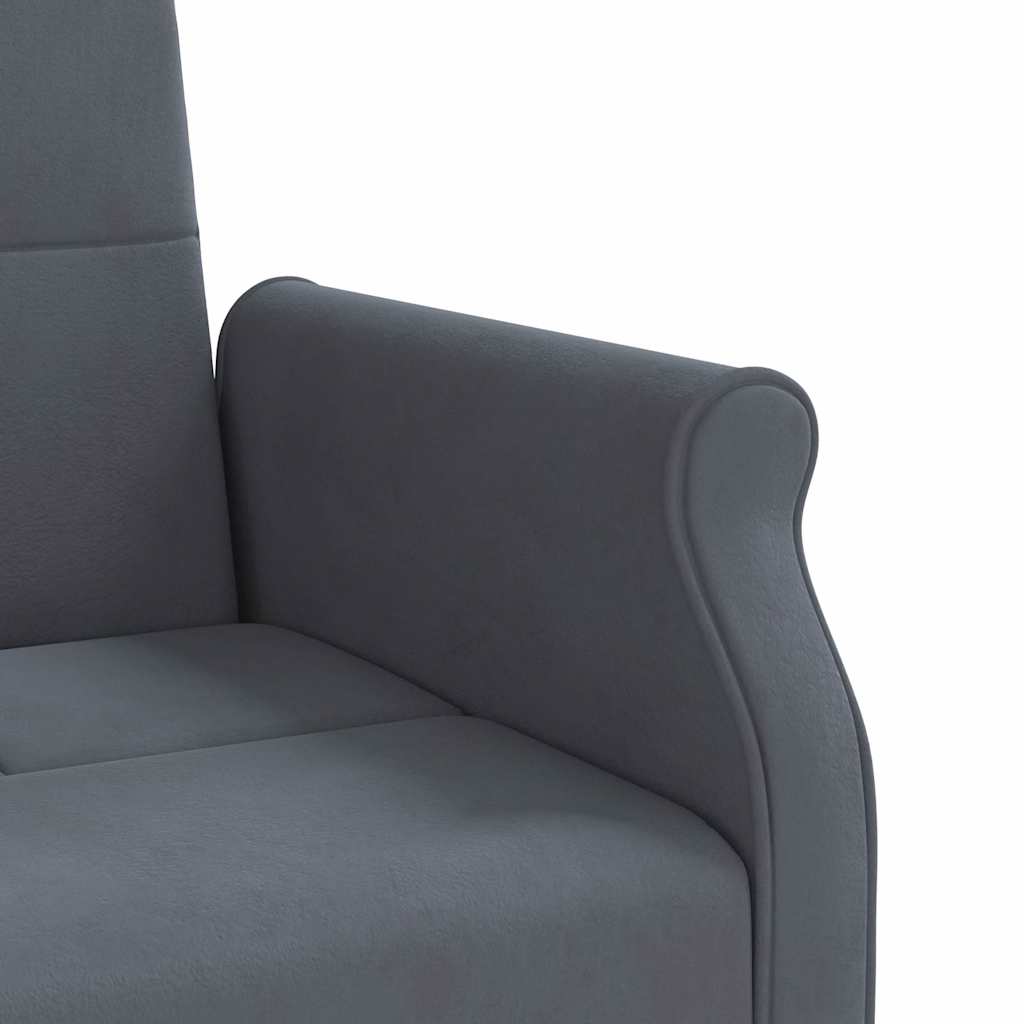 Bäddsoffa med dynor mörkgrå sammet