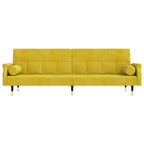 Bäddsoffa med dynor gul sammet