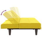 Bäddsoffa med kuddar ljusgul tyg