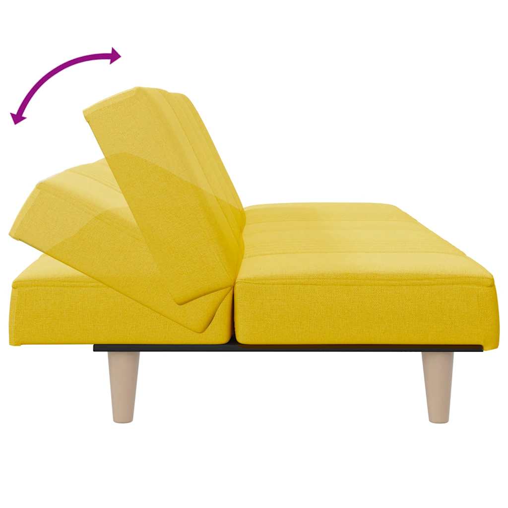 Bäddsoffa ljusgul tyg