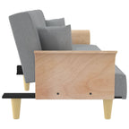 Bäddsoffa med armstöd ljusgrå tyg