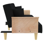 Bäddsoffa med armstöd svart tyg